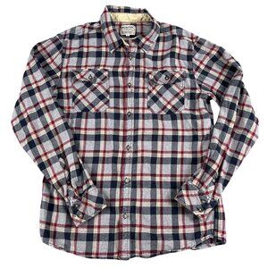 Burton Durable Goods Grey Plaid Button Down Shirt Sz Large